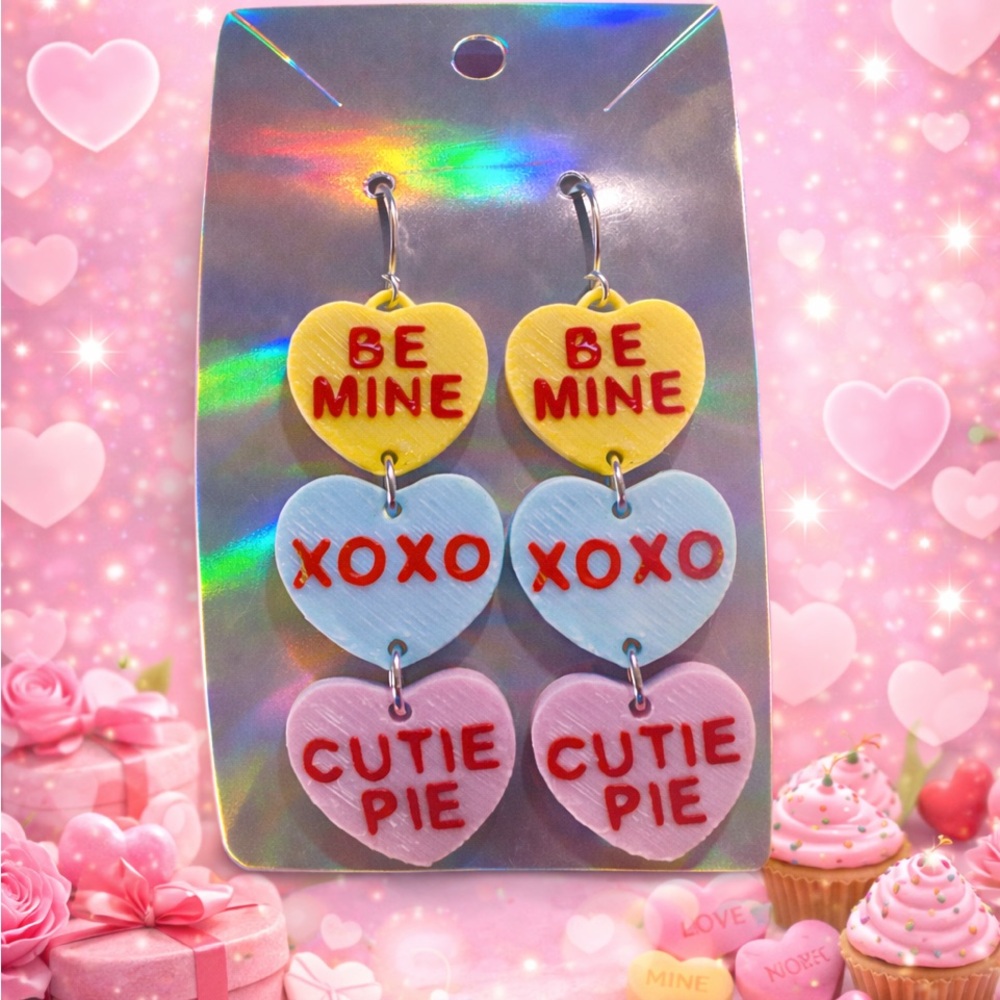 Heart-Shaped Candy Earrings